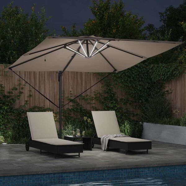 vidaXL Sonnenschirm Taupe 286 x 284 x 270 cm Aluminium und Polyester