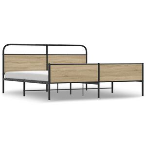 vidaXL Metallbett ohne Matratze R&auml;uchereiche 193x203 cm
