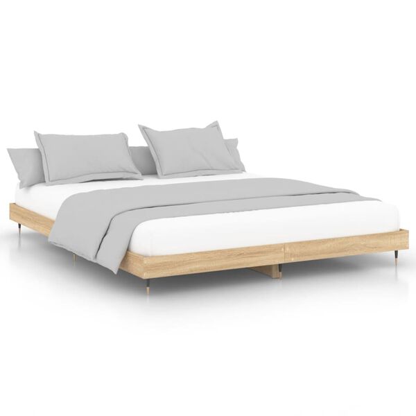 vidaXL Bettgestell ohne Matratze Sonoma-Eiche 140x200 cm Holzwerkstoff