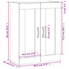 vidaXL Wandschrank R&auml;uchereiche 69,5x34x90 cm Holzwerkstoff