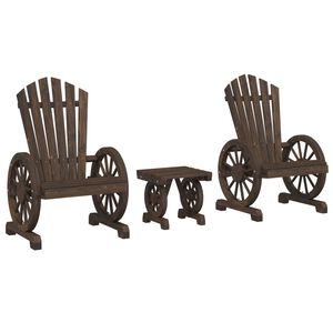 vidaXL 3-tlg. Garten-Lounge-Set Massivholz Tanne