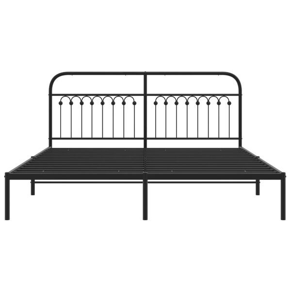 vidaXL Bettgestell mit Kopfteil Metall Schwarz 183x213 cm