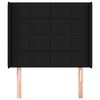 vidaXL Kopfteil mit Ohren Schwarz 93x16x118/128 cm Stoff