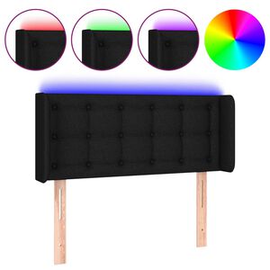 vidaXL LED Kopfteil Schwarz 83x16x78/88 cm Stoff