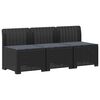 vidaXL 3-Sitzer Garten Sofa mit Kissen Rattan-Look PP Anthrazit