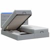 vidaXL Ottoman-Bett mit Matratze und LED Hellgrau 200 x 200 cm Stoff