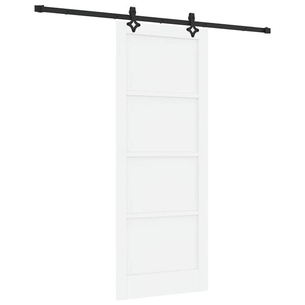 vidaXL Schiebet&uuml;r ORKDAL Wei&szlig; 83 x 211 cm Massives Kiefernholz