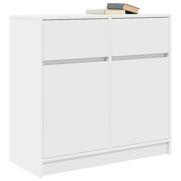 vidaXL Sideboard mit Schublade Wei&szlig; 80x34x76 cm Holzwerkstoff