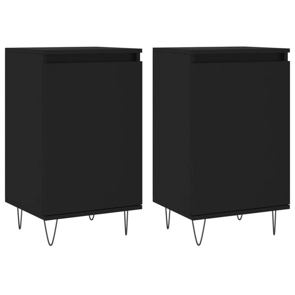 vidaXL Sideboards 2 Stk. Schwarz 40x35x70 cm Holzwerkstoff