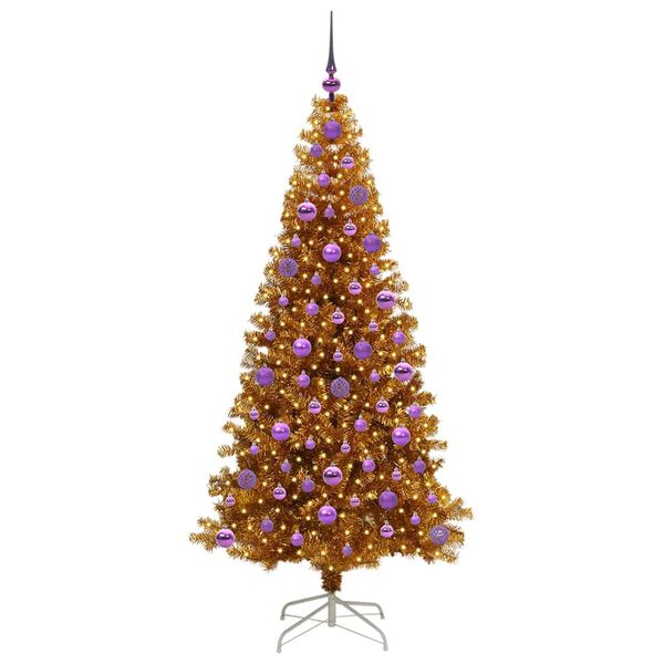 vidaXL Weihnachtsbaum mit 300 LEDs mit Ständer Gold 180 cm Haustier