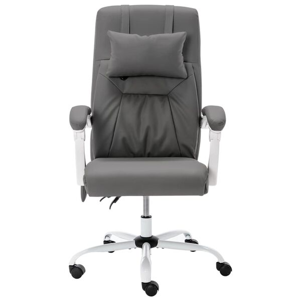 vidaXL Massage-B&uuml;rostuhl Grau Kunstleder