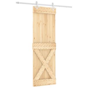 vidaXL Schiebet&uuml;r 70 x 210 cm Massivkiefer (Unbehandelt)