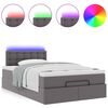 vidaXL Ottoman-Bett mit Matratzen & LEDs Grau 120x190 cm Kunstleder