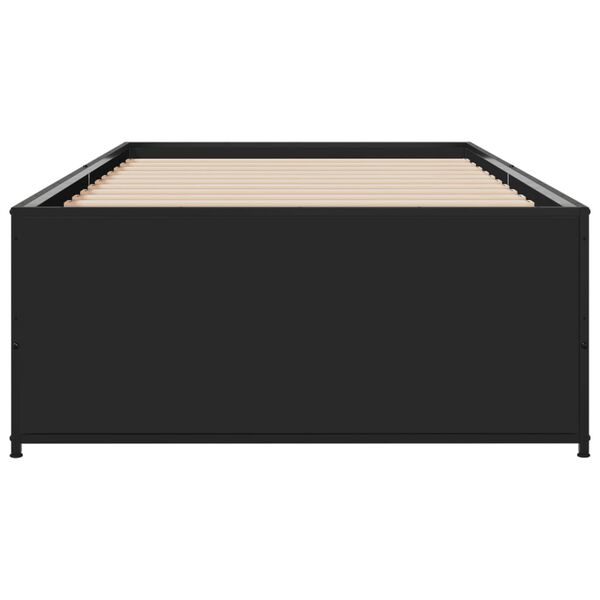 vidaXL Bettgestell Schwarz 75x190 cm Holzwerkstoff und Metall