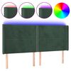 vidaXL LED Kopfteil Dunkelgr&uuml;n 183x16x118/128 cm Samt