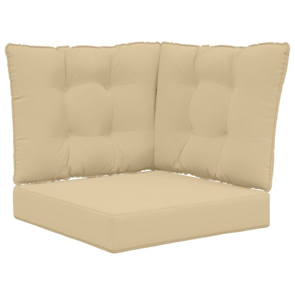 vidaXL Sofakissen f&uuml;r drau&szlig;en 3 pcs Beige Polyester