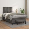 vidaXL Boxspringbett mit Matratze Grau 120x200 cm Kunstleder