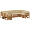 vidaXL Ecksofa Set 7 pcs Natur Massives Akazienholz und Polyester