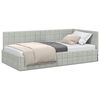vidaXL Eckbettgestell Hellgrau 100 x 200 cm Samt