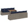 vidaXL Garten-Sofa-Set mit Speicher 9 pcs Grau Poly Rattan
