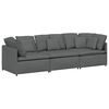 vidaXL Modulares Sofa mit Kissen Stoff Dunkelgrau