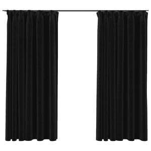 vidaXL Verdunkelungsvorh&auml;nge mit Haken Leinenoptik 2 Stk. 140x175 cm