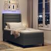 vidaXL LED Boxspringbett mit Matratze Dunkelgrau 80 x 200 cm Stoff