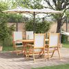 vidaXL Garten Essgruppe 5 pcs Cremewei&szlig; Massivholz Akazie