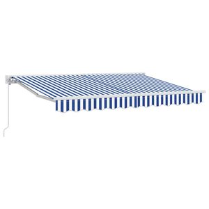 vidaXL Einziehbare Markise Blau und Wei&szlig; 300 x 200 cm