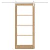 vidaXL Schiebet&uuml;r Natur 86 x 198,5 cm Massivholz Kiefer und Glas