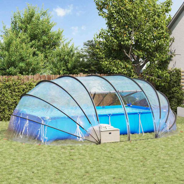vidaXL Poolzelt Kuppel Transparent 538 x 440 x 204 cm PVC