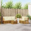 vidaXL Sofagarnituren 6 pcs Natur und Creme Massivholz Akazie