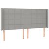 vidaXL Kopfteil mit Ohren Hellgrau 183x16x118/128 cm Stoff