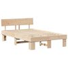 vidaXL Bettrahmen mit Kopfteil Natur 140 x 190 cm Massives Kiefernholz