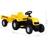 vidaXL Trettraktor mit Anh&auml;nger Gelb
