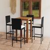 vidaXL 5-tlg. Gartenbar-Set mit Kissen Schwarz