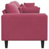 vidaXL Sofa mit Kissen Weinrot 250 x 77 x 76 cm Samt