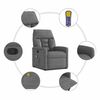 vidaXL Massagesessel mit Aufstehhilfe Dunkelgrau Mikrofasergewebe
