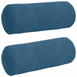 vidaXL Bolsterkissen 2 St&uuml;ck Blau &Oslash; 15 x 40 cm Cordstoff