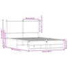 vidaXL Metallbett ohne Matratze Braun Eichen-Optik 120x190 cm