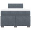 vidaXL Boxspringbett mit Matratze Dunkelgrau 120x190 cm Samt