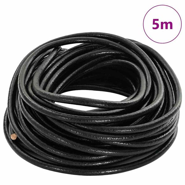 vidaXL Leder Schnur Schwarz &Oslash;4 mm x 5 m Leder