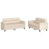 vidaXL 2-tlg. Sofagarnitur mit Kissen Beige Mikrofasergewebe