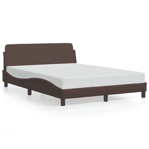 vidaXL Bettgestell "Dover" Braun 140x190 cm Kunstleder