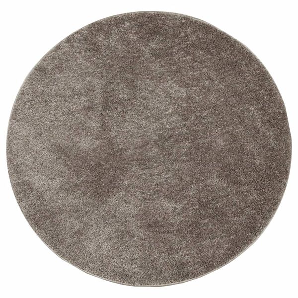 vidaXL Teppich ISTAN Hochflor Gl&auml;nzend Grau &Oslash; 200 cm