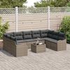 vidaXL Gartensofa-set 10 pcs Grau Poly-Rattan