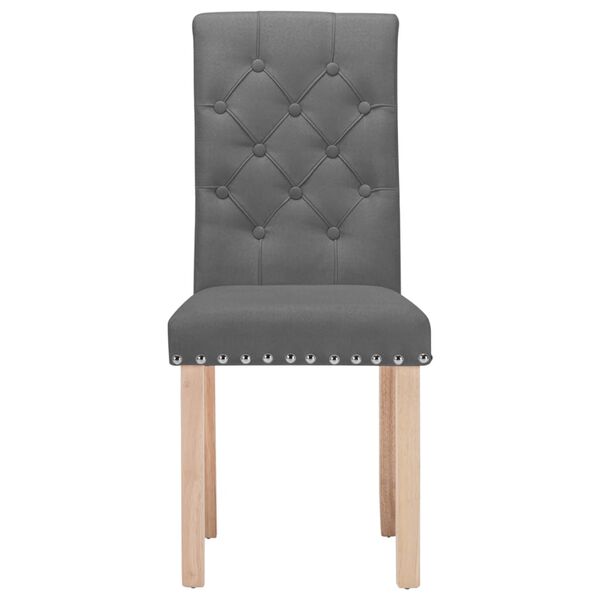 vidaXL Esszimmerst&uuml;hle 2 Stk. Dunkelgrau Stoff