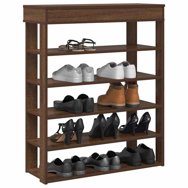 vidaXL Schuhregal Braun Eichen-Optik 80x30x98 cm Holzwerkstoff