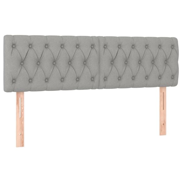 vidaXL Kopfteile 2 Stk. Hellgrau 72x7x78/88 cm Stoff
