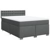 vidaXL Boxspringbett mit Matratze Dunkelgrau 140x190 cm Stoff
